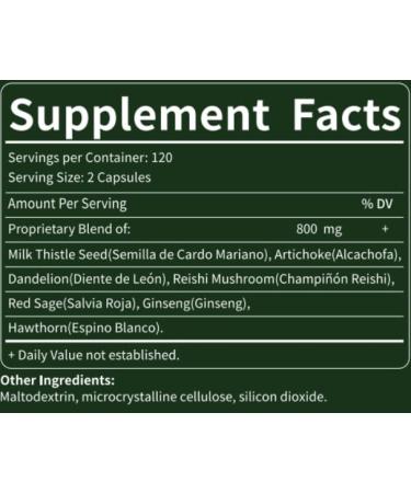 Silymarin Milk Thistle Liver Detox Capsules for Fatty Liver Alcachofa y Cardo Mariano con Silimarina para el Higado Graso Liver Cleanse Detox & Repair Formula w/Artichoke Extract. 120Count Milk Thistle 120 Count (Pack of 1) - Buy Online on GoSupps.com