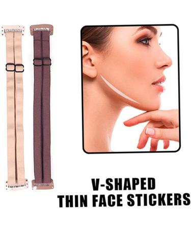 Face Lifting Bands 2 pcs Invisible Slimming Strap Anti Wrinkle Patch Strips Face Slimming Tools for Dpuble Clips Brown - Buy Online on GoSupps.com