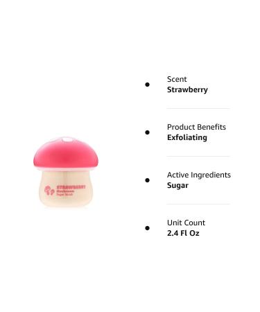 TONYMOLY Magic Food Strawberry Mushroom Sugar Scrub 2.37 Fl Oz - Exfoliating Facial Scrub - Buy Online on GoSupps.com