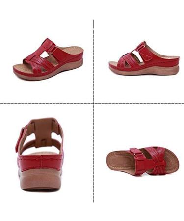 Women's Boho Flower Pattern Sandals - Wide Fit Wedge Flip-Flops for Summer & Casual Holidays | Comfortable Flat Shoes 4-40 EU - Buy Online on GoSupps.com