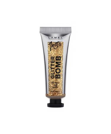 Lamel Lamel INSTA N.402 Bomb Face and Body Glitter Gel Texture Transparent and Shimmering 20 ml Gold