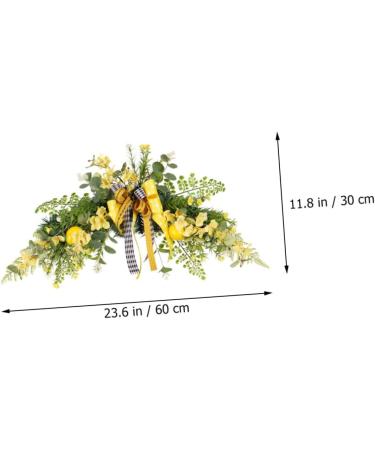 Alipis 2pcs Simulation Flower Door Hanging Garland Eucalyptus Plant Household Lemon Adorn Wall Hanging Yellowx2pcs 60x30cmx2pcs - Buy Online on GoSupps.com