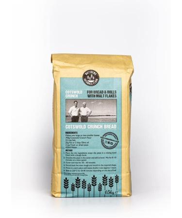 Matthews Cotswold Strong Crunch Flour 1.5Kg Strong flour mix for Bread & Rolls with Malt Flakes - Buy Online on GoSupps.com