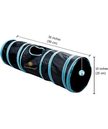 SunGrow Large Cat Tunnel Toy with Play Ball - Collapsible Maze Tube for Indoor Cats, Kittens, Rabbits, and Dogs - Buy Online on GoSupps.com