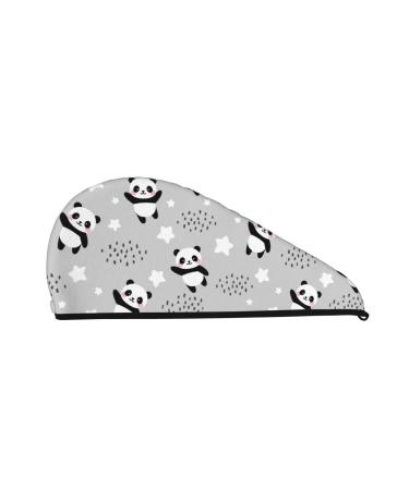 PandasBetween Clouds and Stars Microfiber Hair Towel Soft Super Absorbent Hair Towel Wrap for Women Coral Velvet Quick Dry Hair Cap for Long Curly and Thick Hair
