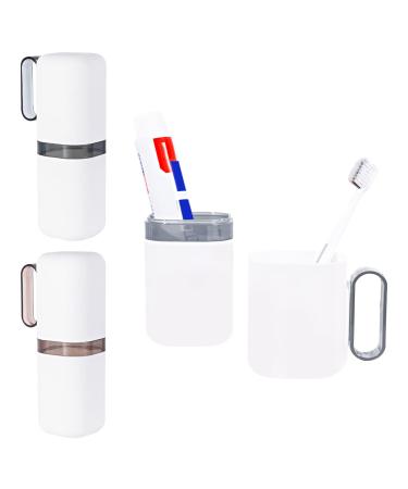 Ldawyde toothbrush mug travel 2 pieces of toothbrushes. Undlable travel toothbrush toothpaste storage raccoon for home school camping travel business trips toothbrush etui blue gray