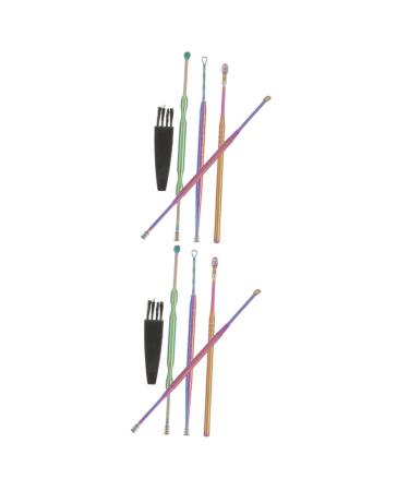 NOLITOY 2 Sets Ear Cleaning Set of 5 Earwax Removal Tools Ear Wax Cleaner Ear Wax Tool Ear Picker Ear Cleaning Tools Ear Cleaner Earwax Removal Kit Ear Cleaning Kit Ear Wax Scoop Ear Spoon