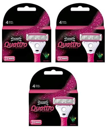Wilkinson Sword Quattro Women | 9 blades for smooth legs armpits and bikini area | Economy pack | Year's supply