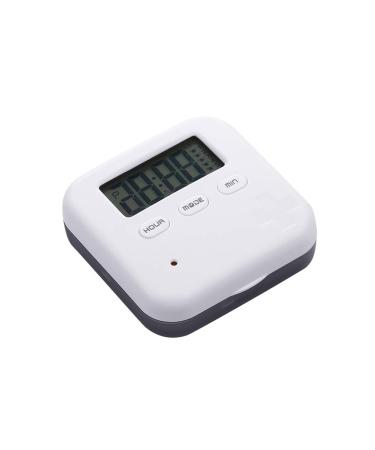 SUPVOX Digital Pill Box 4 Compartments Tablet Box Pill Box Pill Box with 5 Reminders (Gray)