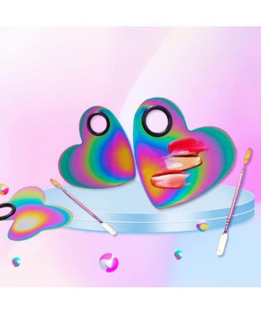 Buy Beaupretty Mini Heart Shaped Makeup Mixing Plate & Spatula | Stainless Steel Nail Color & Foundation Tools - International Shipping - Buy Online on GoSupps.com