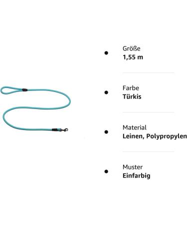Premium Rope Leash with Hand Loop - 10mm 27 Colors Available 1.55m Turquoise | Perfect for Dogs - International Shipping - Buy Online on GoSupps.com
