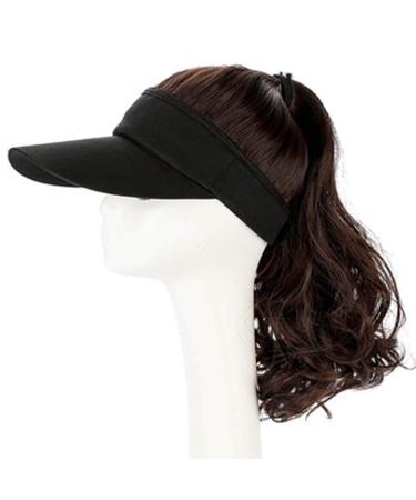 YEKEYI Outdoor Hat Wig with Ponytail | Black Wavy Women's Baseball Cap with Hair | Brown Black Coffee - Buy Online on GoSupps.com