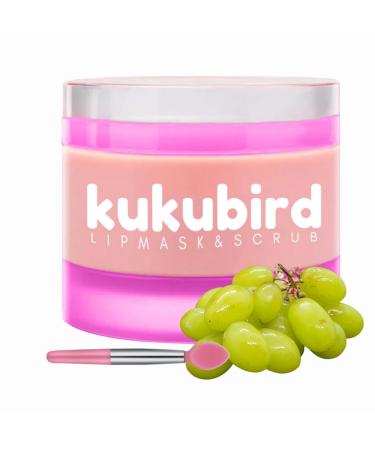 kukubird Lip Mask Overnight Hydrating Lip Balm Mask Exfoliating Lip Scrub Lip Care Treatment For Chapped and Cracked Lips-Grape
