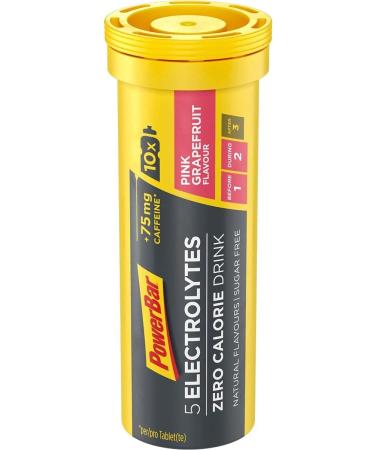 Powerbar 5 Electrolytes Pink Grapefruit 12x10Tabs - Effervescent tabs providing the electrolytes + 75 mg caffeine - Buy Online on GoSupps.com