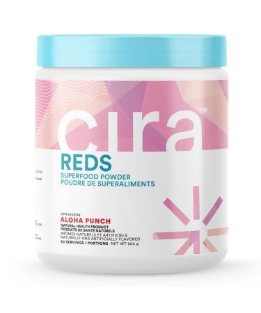 Cira Glow-Getter Reds Superfood Powder - Antioxidants & Polyphenols for Increased Energy & Gut Health - 30 Servings Aloha Punch