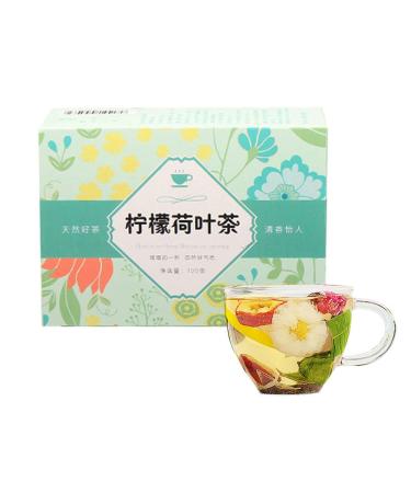 Lemon Lotus Leaf Tea 100g(10g*10bags) Scented Tea Bag Substitute Tea Fruit Tea Independent Tea Bag Combination Tea Brewing Drinking Water Easy Carrying Cold Brew Tea
