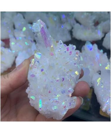 Natural Crystal Cluster Plated White Crystal Cluster Reiki Stone Crystal Tip House Decorative Specimens Crude Mine PEIQIYIN Stone Mineral Specimen 1pc - Buy Online on GoSupps.com