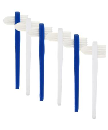 Kombiuda 6 pieces double-headed toothbrush portable prosthesis toothbrush double-sided toothbrush mouth cleaning toothbrush.