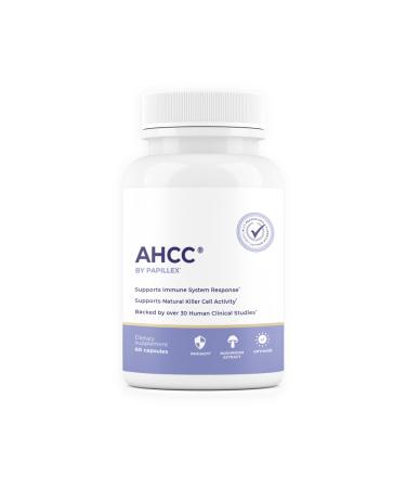 Papillex AHCC Supplement - Maximum Strength - Natural Immune Support Extract - Maintains Natural Killer Cell Activity - 20+ Human Research Studies - 60 Veggie Capsules (1 Pack)