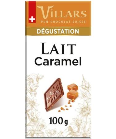 VILLARS - Milk Tasting Tablet with Caramel Chips 100G - Pack of 4 - Sold in Packs - Buy Online on GoSupps.com