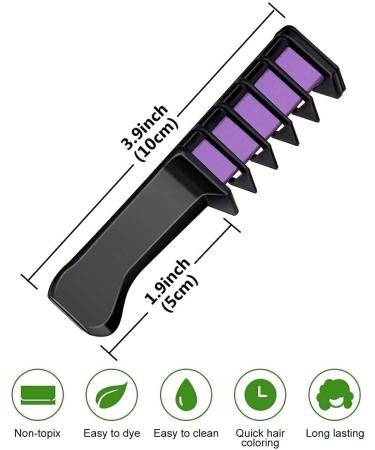 Hair Chalk Combs Kit for Kids - Non-Toxic Temporary Hair Color Cream Set with Gloves and Shawl - Easter and Cosplay DIY - 6 Colors - Buy Online on GoSupps.com