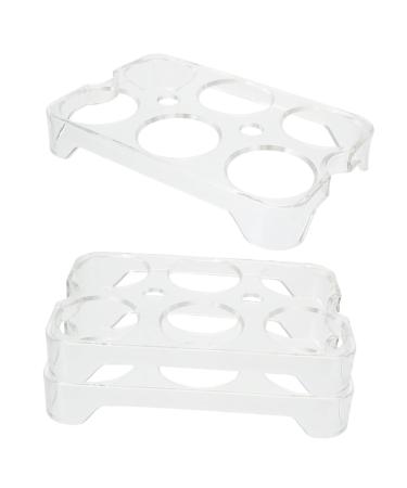 CAXUSD 3pcs Egg Storage Box Refrigerator Fridge Clear Shelves Transparent Egg Racks Flat Shoes Household