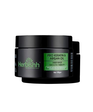 Herbish Argan Hair Mask-Deep Conditioning & Hydation for Healthier Looking Hair for very dry WEAK Stressed Out Hair No Sulphates No Parabens (100gm) 1 ml (1 Pack)