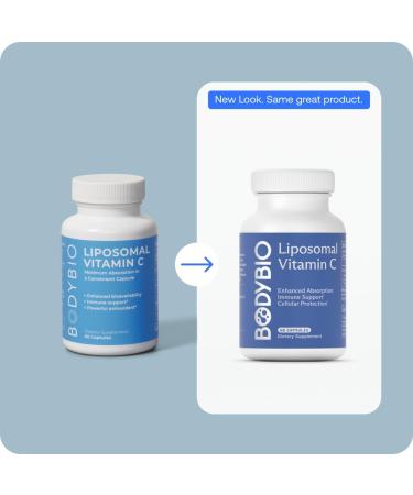 BodyBio Liposomal Vitamin C - Powerful Antioxidant for Immune Support and Cellular Health 1 000 mg Pure Ascorbic Acid with Maximum Absorption - Buy Online on GoSupps.com