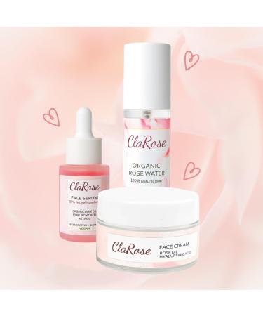 ClaRose Hyaluronic acid Anti-ageing Face Cream with 100% Natural & Organic Rose oil 50 ml - Buy Online on GoSupps.com