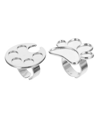 Bague Nail Art Anneau Porte-vernis Ongles 2 Pi ces Mini Palette Ajustable pour M lange Vernis Manucure Femme Usage Professionnel et DIY