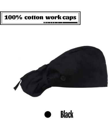 YUESUO Cotton Working Cap with Adjustable Ponytail Ribbon Tie Back - Black, One Size - Buy Online on GoSupps.com
