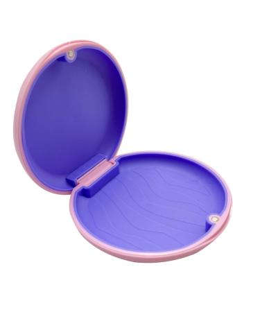 Orthodontic Retainer Case with Textured Silicone Base Aligner Case Pink