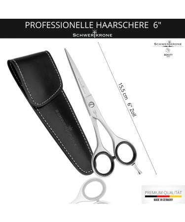 Premium Schwertkrone Hair Cutting Scissors - Stainless Steel Hairdressing Scissors Made in Germany Right-Handed Silver Finish - International Shipping Available - Buy Online on GoSupps.com