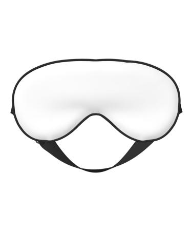 Solid Color White Unisex Elastic Adjustable Buckle Design Blackout Sleep Eye Mask for Home Travel Yoga Office Nap