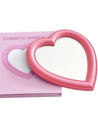 Yeekea Heart Shape Makeup Mirror - Pink | Cosmetic Desktop & Wall Hanging Mirror - Buy Online on GoSupps.com