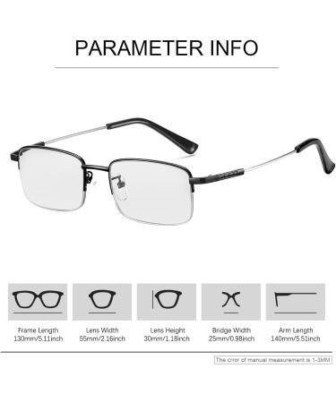 Devirld Photochromic Progressive Multifocus Reading Glasses - UV400 Protection Blue Light Blocking Glare-Free Transition Glasses for Men & Women - Black 3.0x - Buy Online on GoSupps.com