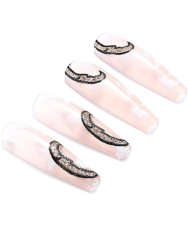 OnSaya Coffin False Nails Long Fake Nails Sun&Moon Ballerina Acrylic Press on Nails Clouds Stick on Nails 24pcs for Women and Girls Pink 1 count (Pack of 1) Pink - Buy Online on GoSupps.com