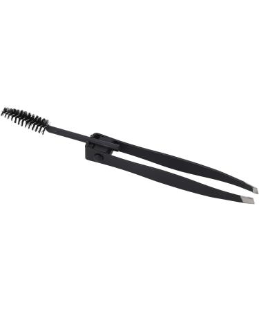 Multifunctional Eyebrow Tweezers with Eyebrow Comb Black 2-in-1 Makeup Grooming Tool for Eyebrows or Facial Hair - Buy Online on GoSupps.com