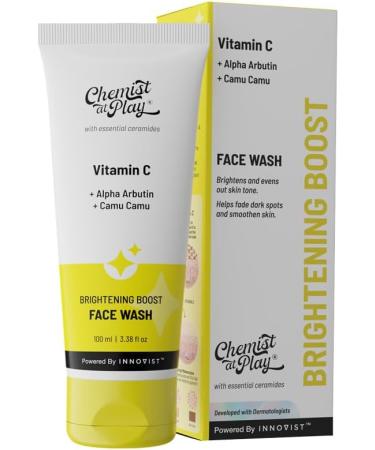 Chemist at Play Brightening Boost Face Wash with 30x Vitamin C | Cleans Oil & Dirt | Fades Dark Spots | Boosts Radiance | For All Skin Types | For Men & Women | Vegan | SLS & Paraben Free | 100 ml - Buy Online on GoSupps.com