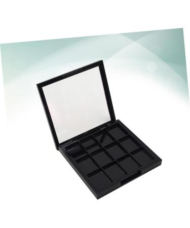PLAFOPE 4 Pcs 12 Empty Eye Shadow Pallet Acrylic Makeup Cosmetic Pallet Empty Makeup with Mirror Black - Buy Online on GoSupps.com