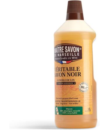 MAITRE MARSEILLE SOAP Citrus Liquid Black Soap - 1l. Cleans and degreases all surfaces - Buy Online on GoSupps.com