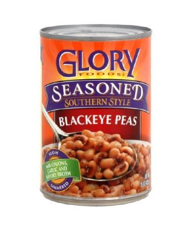 Glory Foods, Seasoned, Blackeye Peas, 15oz Can (Pack of 6)