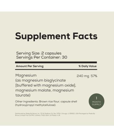 Ancient + Brave Triple Magnesium Capsules 30 Servings Triple Magnesium Complex for Women Energy and Relaxation Support Nervous System and Mood Balance Vegan for Daily Wellbeing Magnesium 3 in 1 - Buy Online on GoSupps.com