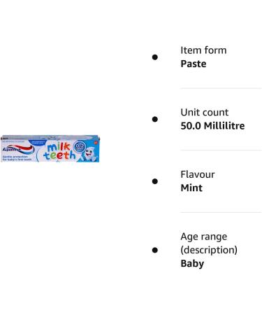 AQUAFRESH Kids Milk Teeth Toothpaste 0-3 Years - 50ml (Pack of 1) Mint Formula - Buy Online on GoSupps.com