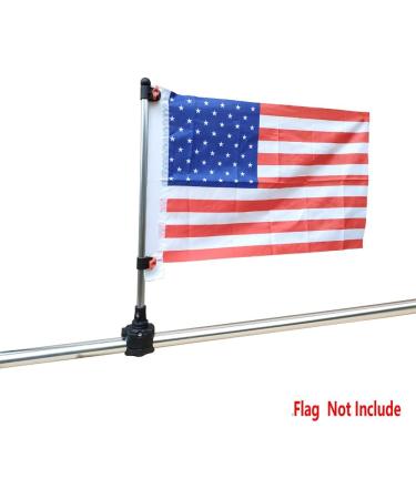 Brocraft Boat Rail Mount Flag Pole - No Drilling Required | Fits 7/8 to 1-1/4 Round Rails - Buy Online on GoSupps.com