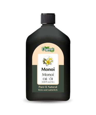 ORGANIC ZING Organic Zing Monoi Oil (Gardenia taitensis) - Pure and natural essential oil for aromas and diffusers skin care and hair care - 1000 ml