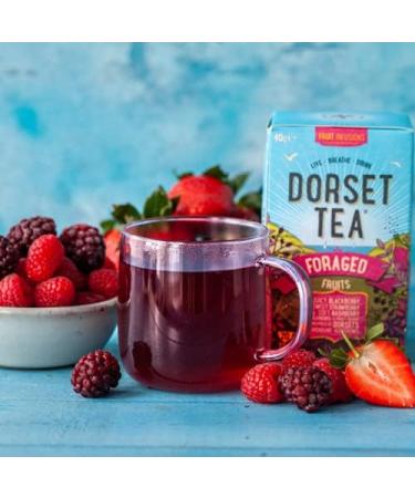 Dorset Tea Foraged Fruits Herbal Tea - 80 Fruit Tea Bags - Blackberry, Strawberry & Raspberry - Buy Online on GoSupps.com