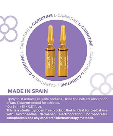 EuroSkin L-Carnitine Active Line: Cellulite Reduction for Athletes - Estheticians' Favorite Liquid Ampoules - Buy Online on GoSupps.com