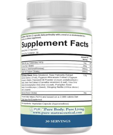 PURE Prostate Care Formula Premium Men s Wellness Supplement Saw Palmetto Beta-Sitosterol Zinc 60 Capsules 30-Day Supply Herbal - Buy Online on GoSupps.com