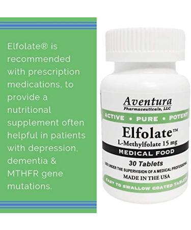 ELFOLATE 15mg L-Methylfolate Supplement - Doctor Recommended Professional Strength - 30 Tablets - Buy Online on GoSupps.com